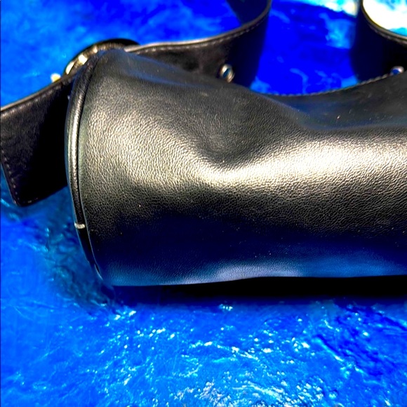 LEATHER BAG GUNMETAL …ADJ. HAND or SHOULDER STRAP - Picture 6 of 7